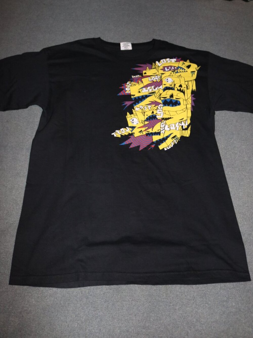 Lost Enterprises T-shirt Mens Large Black Graffiti Monster Mayhem